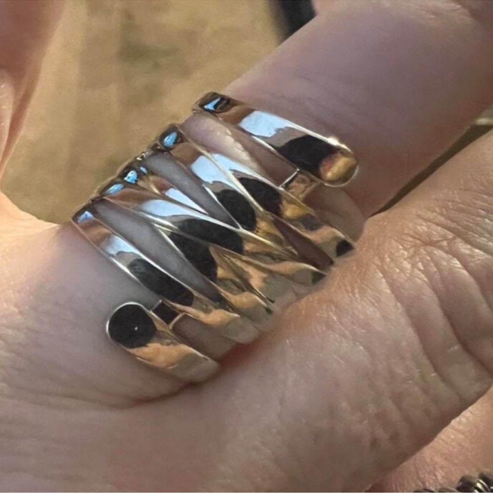 Luxe Silver Tone Wrap Statement Ring - image 4